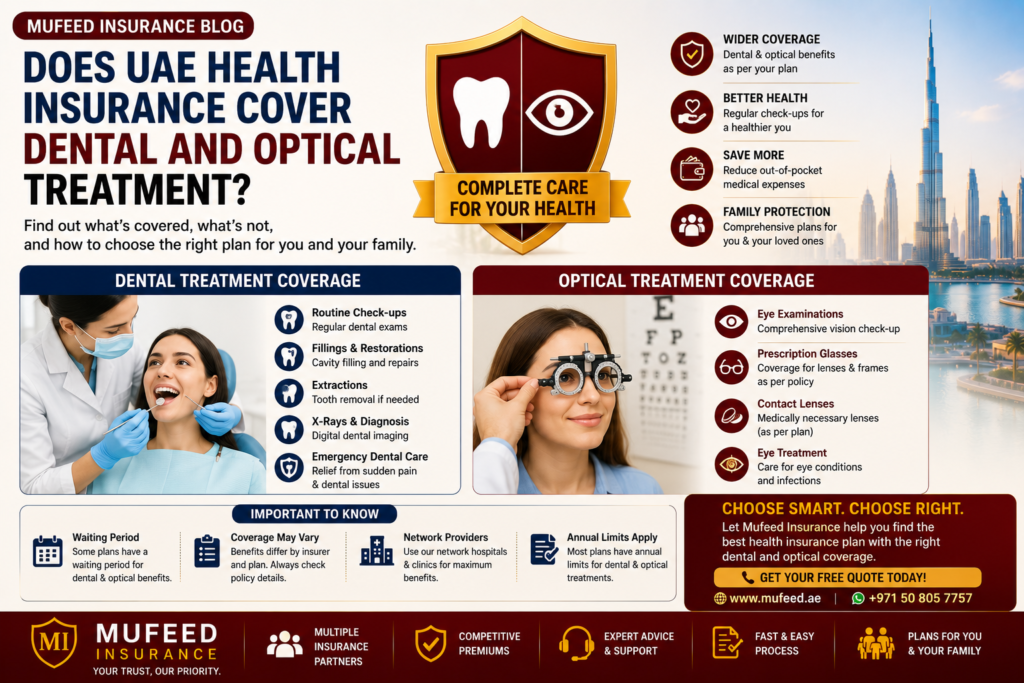Does UAE Health Insurance Cover Dental and Optical Treatment (2026 Guide)